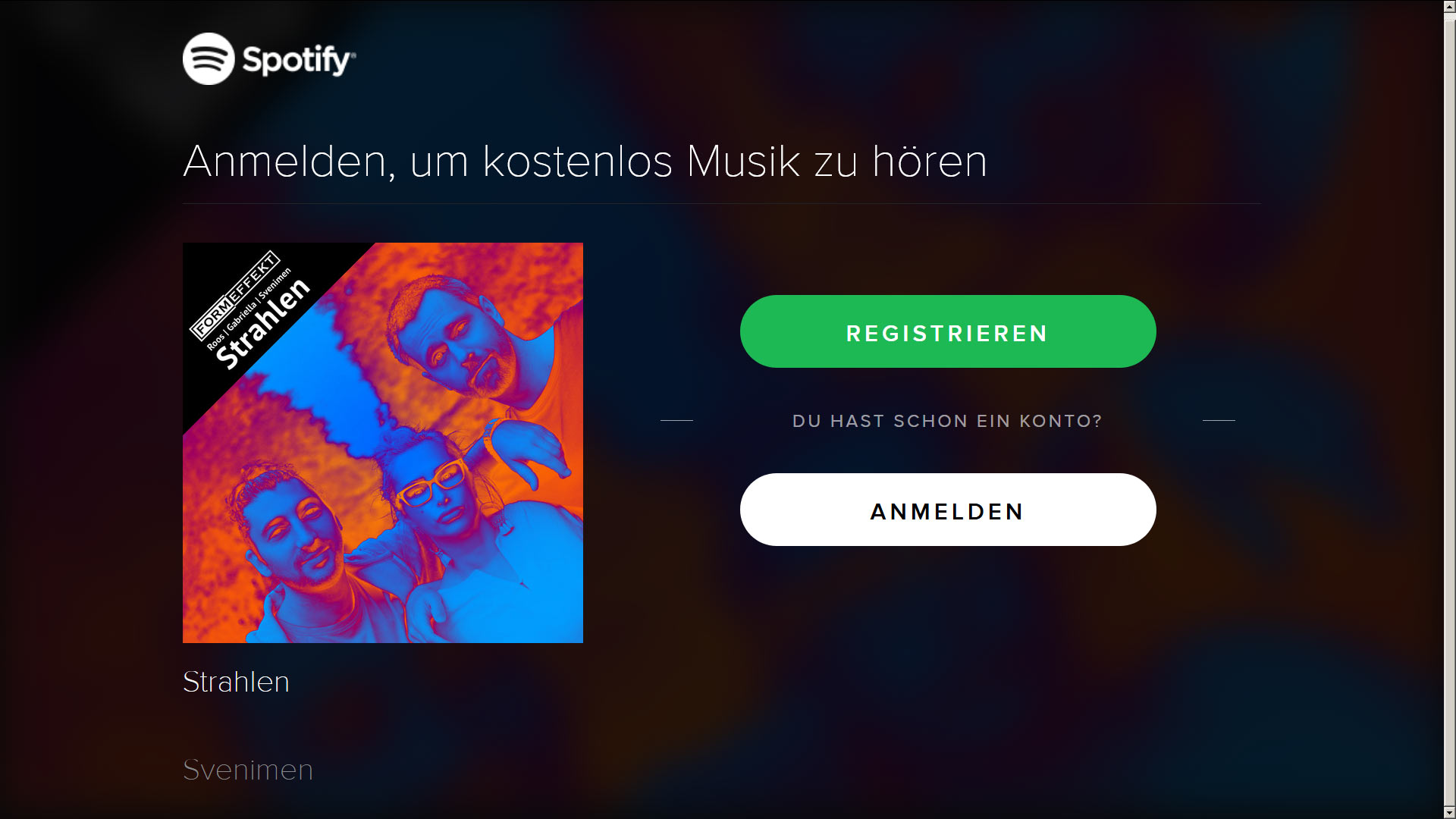 Svenimen - Strahlen - Spotify - Vorschau